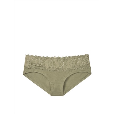 Stretch Cotton Lace-waist Hiphugger Panty
