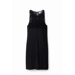 Vestido halter macramé