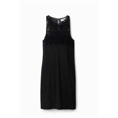 Vestido halter macramé
