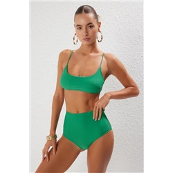 TRENDYOLMİLLA Yeşil Bralette Yüksek Bel Regular Bikini Takımı TBESS25BT00135