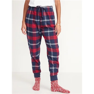 Matching Printed Flannel Jogger Pajama Pants for Women