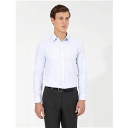Açık Mavi Slim Fit Armürlü Gömlek