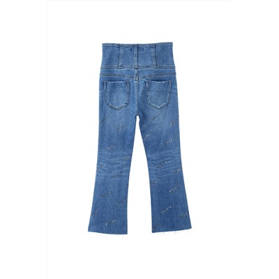 Vaquero bootcut 7/8 de tiro alto Azul claro