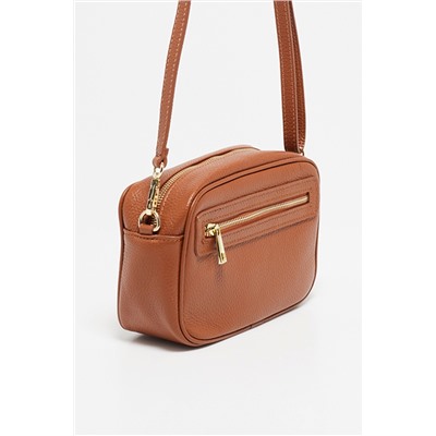 Bandolera de piel Gaby Camel
