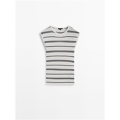 Camiseta rayas canalé desagujado