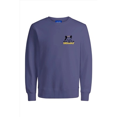 Jack & JonesJack&Jones Bisiklet Yaka Mor Erkek Pamuklu Sweatshirt 12248906
