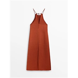 SATIN HALTER DRESS