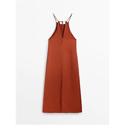 SATIN HALTER DRESS