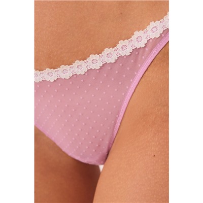 Tanga tul flocado morado/lila