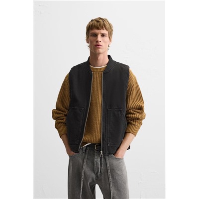CHALECO DENIM COMBINADO