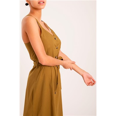 Vestido recto Caqui