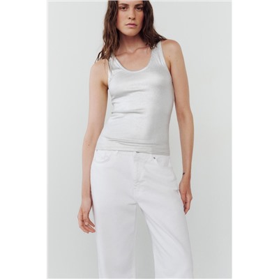RIBBED METALLIC T-SHIRT