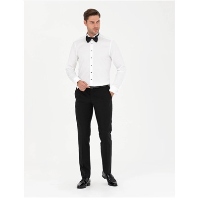 Beyaz Slim Fit Smokin Gömlek