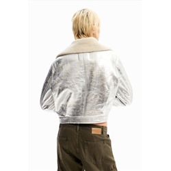 Chaqueta aviador metalizada doble faz