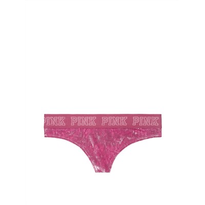 PINK Logo Velvet Thong