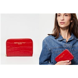 Cartera de piel Pely Croco Rojo