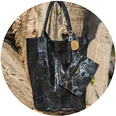 PELLE - Shopper PITON NEGRO АКЦИЯ