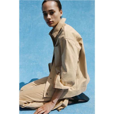 OVERSHIRT WITH STRIPED CUFFS