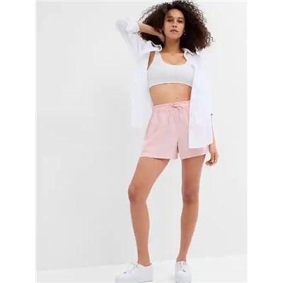 4" Mid Rise Linen Pull-On Shorts