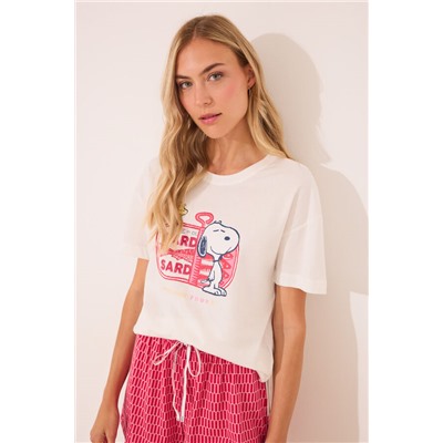 Pijama corto 100% algodón Snoopy rojo