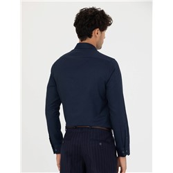Lacivert Slim Fit Uzun Kollu Gömlek