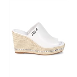 KARL LAGERFELD PARIS Corissa Leather Wedge Espadrilles