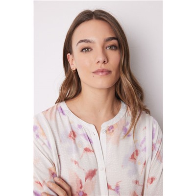 Pijama camisero largo viscosa flores