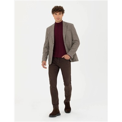 Bej Slim Fit Ceket