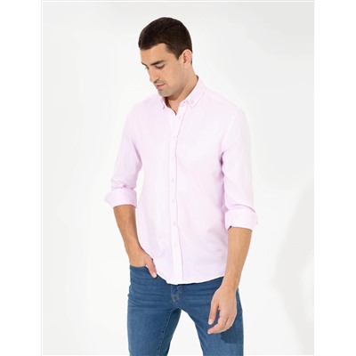 Pembe Slim Fit Oxford Gömlek
