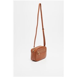 Bandolera de piel Gaby Camel