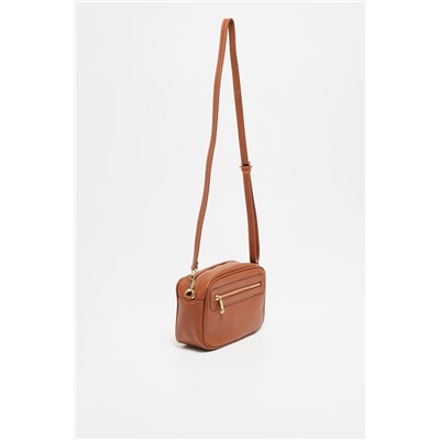 Bandolera de piel Gaby Camel