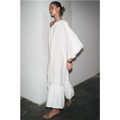ZW COLLECTION 100% LINEN ASYMMETRIC DRESS