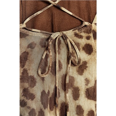 VESTIDO CORTO TUL ESTAMPADO