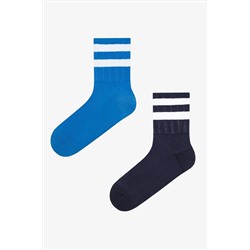 Penti, Striped 2li Mavi Lacivert Tenis Soket Çorap