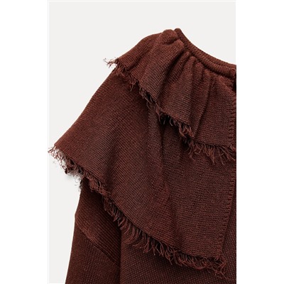 RUFFLED KNIT BLOUSE