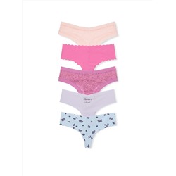 5-Pack No-Show Thong Panties