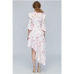 Vestido asimétrico de seda Rosa