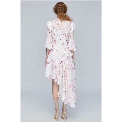 Vestido asimétrico de seda Rosa