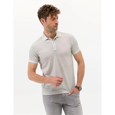 Açık Yeşil Slim Fit Dokulu Polo Yaka Tişört