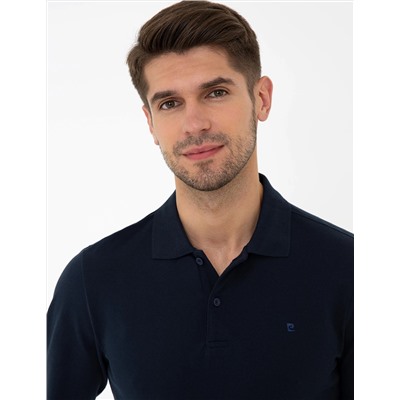 Lacivert Slim Fit Basic Sweatshirt