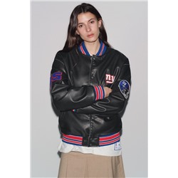 NFL LEATHER-EFFECT BOMBER JACKET