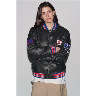 NFL LEATHER-EFFECT BOMBER JACKET