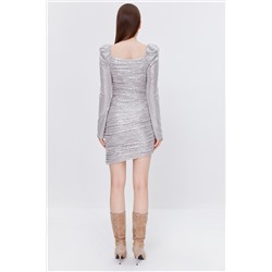 Vestido recto Plateado