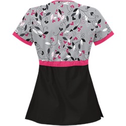 UA Nature's Heart Silver Mock Wrap Scrub Top