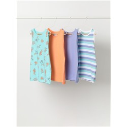 PACK DE 4 CAMISETAS DE TIRANTES COMBINADAS
