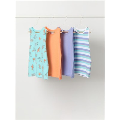PACK DE 4 CAMISETAS DE TIRANTES COMBINADAS