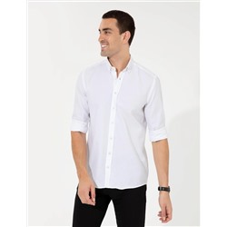 Beyaz Slim Fit Oxford Gömlek