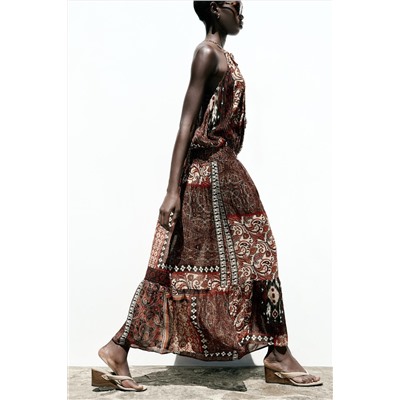METALLIC THREAD PRINTED DRESS