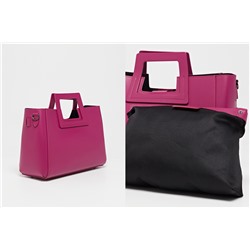 Bolso de piel y neceser Jini Violeta y negro