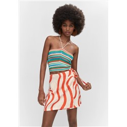 Falda lino estampada